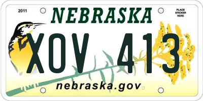 NE license plate XOV413