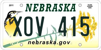 NE license plate XOV415