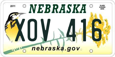 NE license plate XOV416