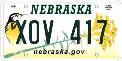 NE license plate XOV417