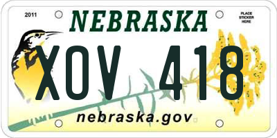 NE license plate XOV418