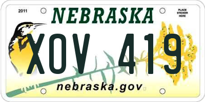 NE license plate XOV419