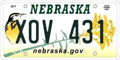 NE license plate XOV431
