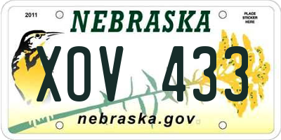 NE license plate XOV433