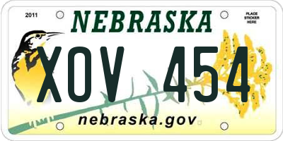 NE license plate XOV454