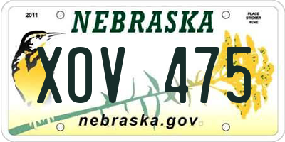 NE license plate XOV475