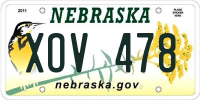 NE license plate XOV478