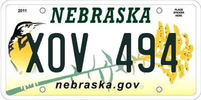 NE license plate XOV494