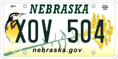 NE license plate XOV504