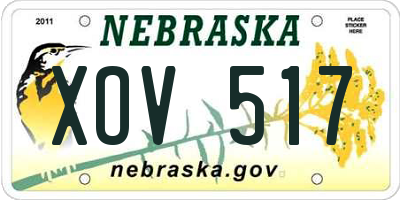 NE license plate XOV517