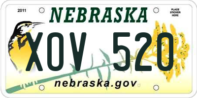 NE license plate XOV520