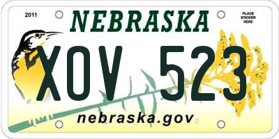 NE license plate XOV523