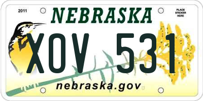 NE license plate XOV531