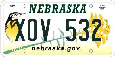 NE license plate XOV532
