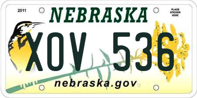 NE license plate XOV536
