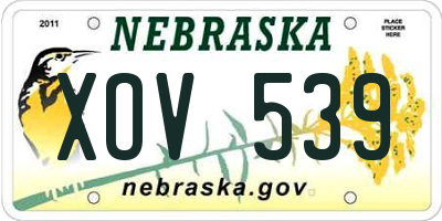 NE license plate XOV539