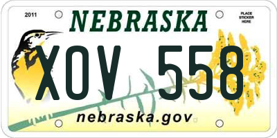 NE license plate XOV558