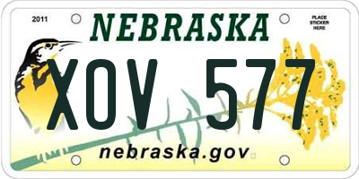 NE license plate XOV577