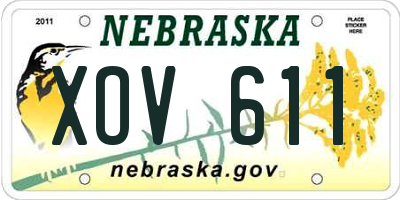 NE license plate XOV611