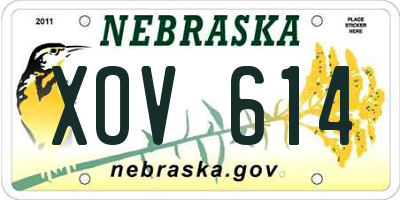 NE license plate XOV614