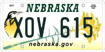 NE license plate XOV615