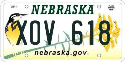 NE license plate XOV618