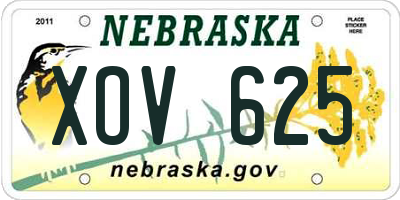NE license plate XOV625