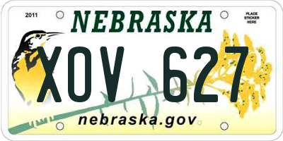 NE license plate XOV627