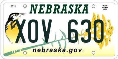 NE license plate XOV630