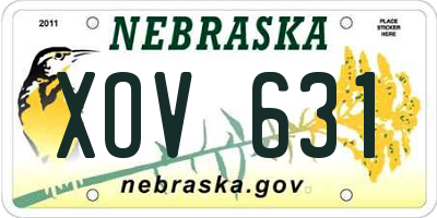 NE license plate XOV631