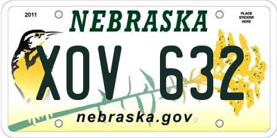 NE license plate XOV632