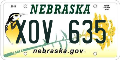 NE license plate XOV635