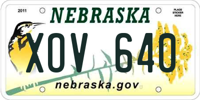 NE license plate XOV640