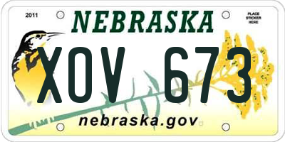 NE license plate XOV673