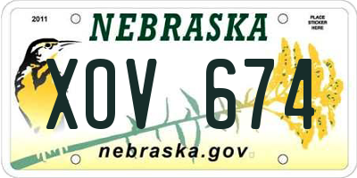 NE license plate XOV674