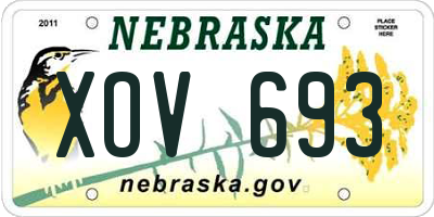 NE license plate XOV693