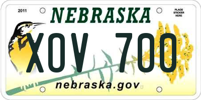 NE license plate XOV700