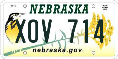 NE license plate XOV714