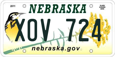 NE license plate XOV724