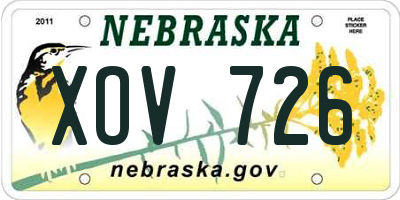 NE license plate XOV726