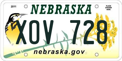 NE license plate XOV728