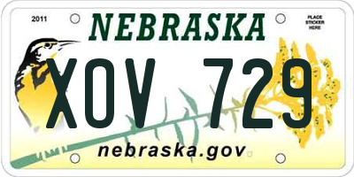 NE license plate XOV729
