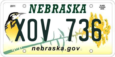 NE license plate XOV736