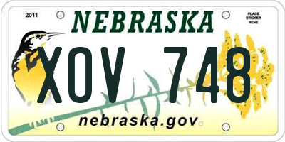 NE license plate XOV748