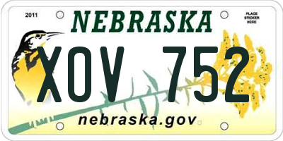 NE license plate XOV752