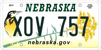 NE license plate XOV757
