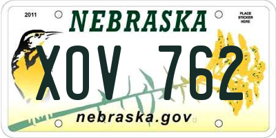 NE license plate XOV762