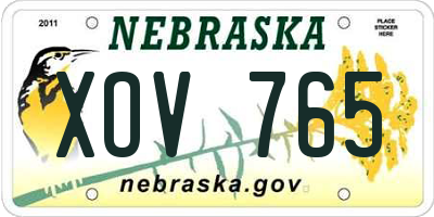 NE license plate XOV765