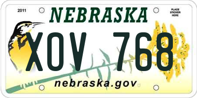 NE license plate XOV768