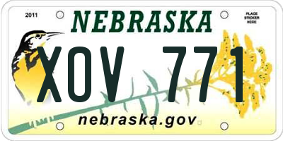 NE license plate XOV771